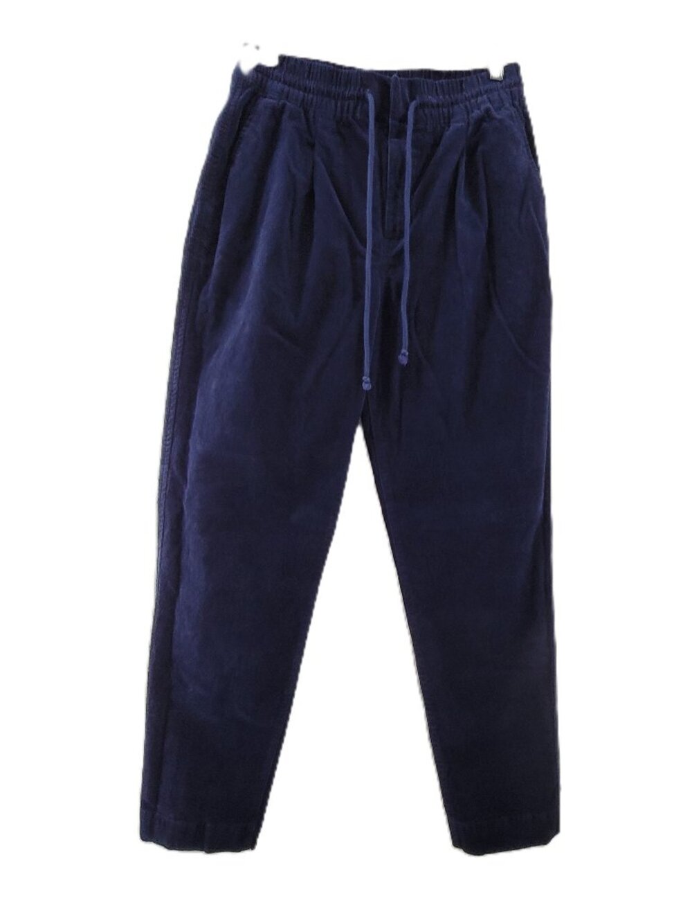Gap Pants Womens 8 Tall Blue Corduroy High Rise Drawstring & Zip Tapered Trouser